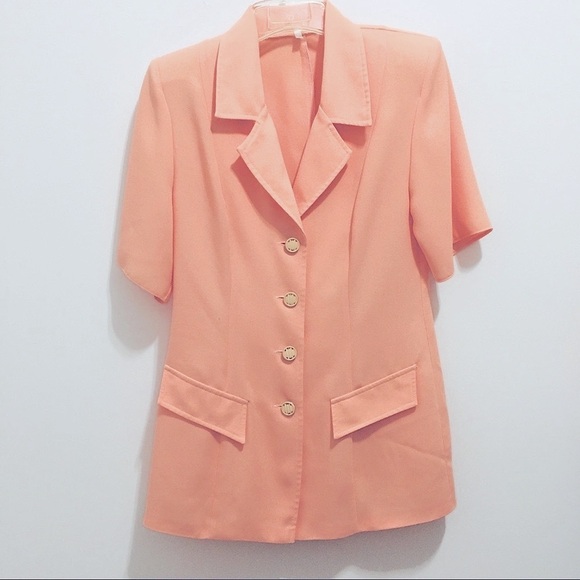 Women’s Short Sleeve Summer Hourglass Sharp Shoulder Blazer - Picture 1 of 7